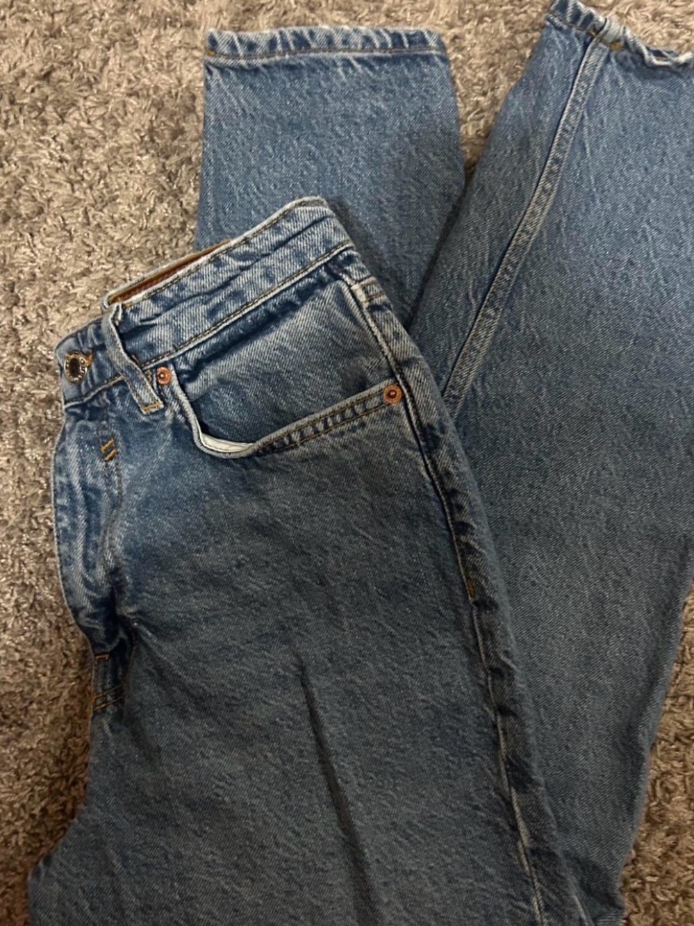 Zara Women's Straight Blue Denim Jeans